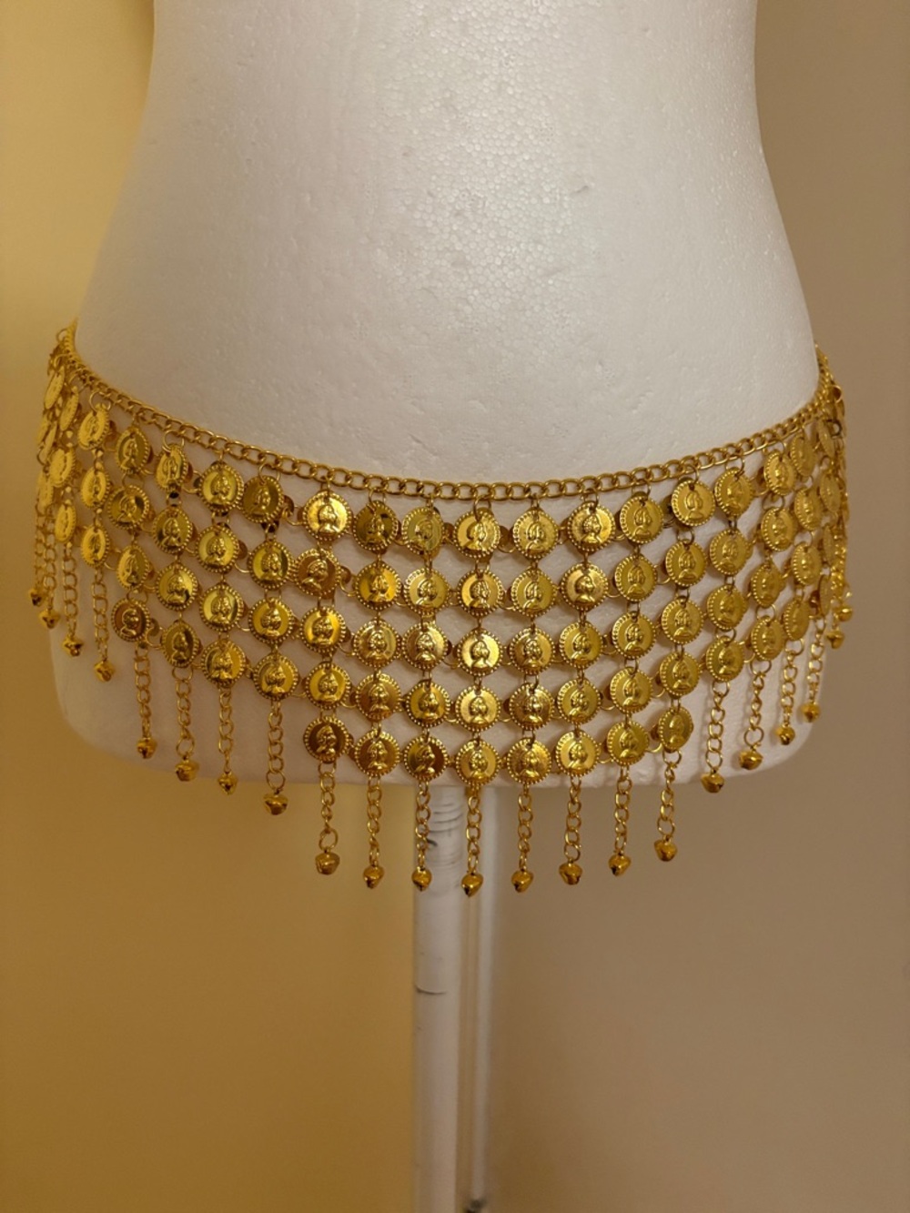 Gold Coin Fringe Belly Chain Hip Scarf
